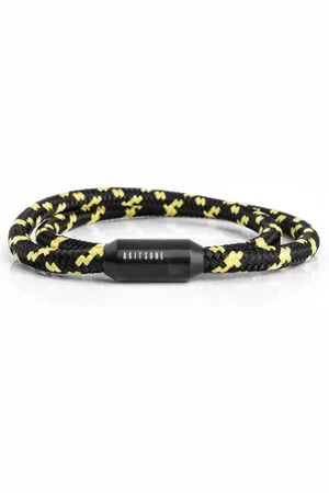 Akitsune Armband Mare Nylon Bracelet Mattschwarz - Schwarz-Gelb 21 cm - Verkäufer: Blackskies