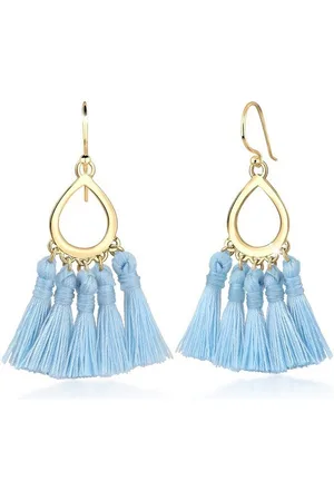 Elli Paar Ohrhänger Hänger Tassel Quaste Tropfen 925 Silber, Boho - Verkäufer: JULIE & GRACE GmbH