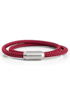 Akitsune Armband Mare Nylon Bracelet Mattsilber - Burgundy 20 cm - Verkäufer: Blackskies
