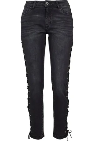 Urban classics Bequeme Jeans Damen Ladies Denim Lace Up Skinny Pants (1-tlg)