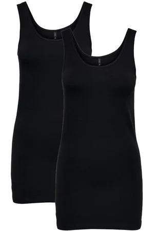 ONLY Shirttop Long Tank Top 2-er Stück Pack Basic Shirt Set ONLLIVE (2-tlg) ONLLIVE LOVE S/L LONG TANK TOP NOOS - Verkäufer: ARIZONAS