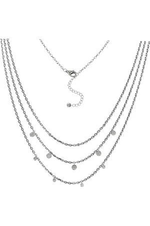 SilberDream Silberkette GSK4902WX Zirkonia Halskette Layer 925 (Halskette), Halsketten (3er Layer) ca. 47cm, 925 Sterling Silber, Farbe: silber - Verkäufer: Fit4Style Silberschmuck - IMPPAC