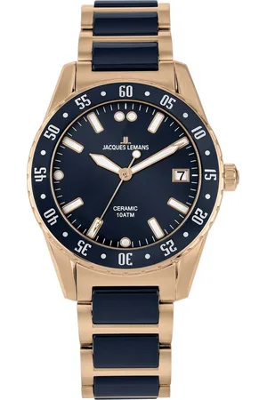 Jacques Lemans Keramikuhr Liverpool, 42-12H, Quarzuhr, Armbanduhr, Damenuhr, Datum, Edelstahlarmband,Keramik