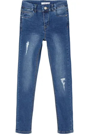 NAME IT Skinny-fit-Jeans Mädchen Denim-Jeans Hose hochtailliert Medium Blue Denim 116 - Verkäufer: Schnubby-de