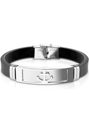 Bungsa Armband Armband Anker schwarz aus Silikon Herren (1 Armband, 1-tlg), Bracelet Armschmuck - Verkäufer: