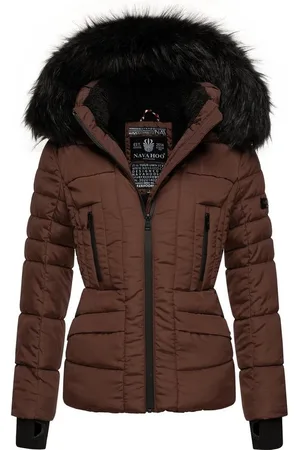 Navahoo Steppjacke Adele hochwertige Winterjacke mit edler Kunstfell- Kapuze
