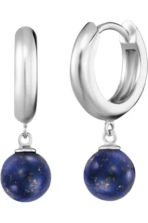 Engelsrufer Paar Creolen Powerful Stone, ERE-BA, ERE-LP, ERE-ML, ERE-RJ, ERE-RQ, ERE-TE, mit Achat, Lapislazuli, Malachit, Jaspis, Rosenquarz oder Tigerauge