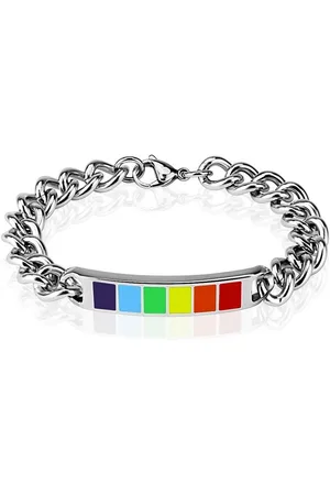 Bungsa Königsarmband Armband Regenbogen Silber aus Edelstahl Unisex (1 Armband, 1-tlg), Bracelet Armschmuck - Verkäufer: