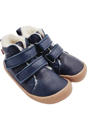 POLOLO Stiefel Barfuß ECO Lederschuhe Wollfutter Blau Schnürstiefelette - Verkäufer: Alex und Elis Kinderschuhe
