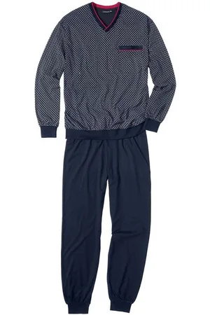 Götzburg Pyjama Manhattan V-Ausschnitt, Bündchen (1 tlg) - Verkäufer: Andy`s Fashion