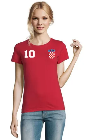 Blondie & Brownie T-Shirt Damen Kroatien Hrvatska Sport Trikot Fußball Meister WM EM - Verkäufer: Hubihu