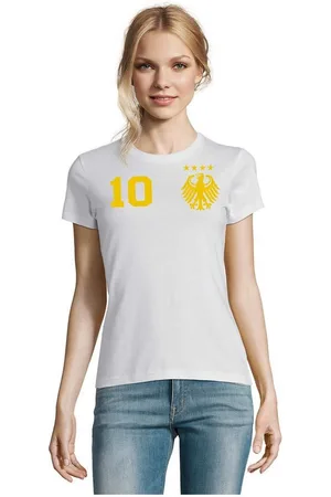 Blondie & Brownie T-Shirt Damen Deutschland Germany Sport Trikot Fußball Weltmeister WM EM - Verkäufer: Hubihu