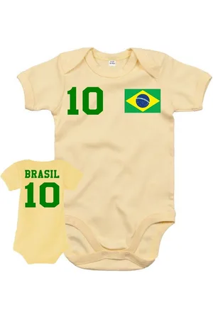 Blondie & Brownie Strampler Brasilien Kinder Baby Sport Trikot Body Fussball Weltmeister WM Copa - Verkäufer: Hubihu