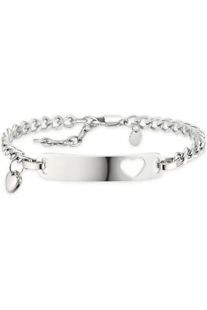 KangaROOS Edelstahlarmband Schmuck Geschenk, ID Armkette Panzerkette mit Herz