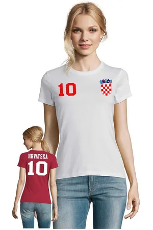 Blondie & Brownie T-Shirt Damen Kroatien Hrvatska Sport Trikot Fußball Meister WM EM - Verkäufer: Hubihu