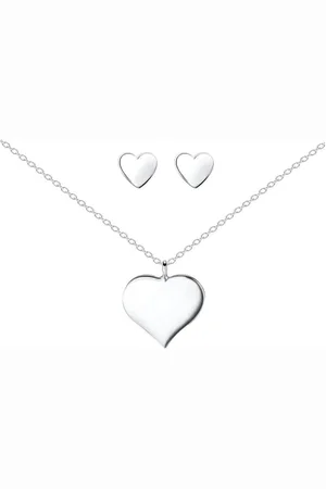 ALEXANDER YORK Schmuckset HERZ, 4-tlg. (Kette mit Anhänger, Ohrstecker), 925 Sterling Silber - Verkäufer:
