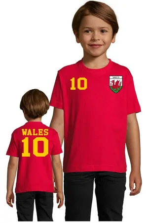 Blondie & Brownie T-Shirt Kinder Wales England Europa Fun Fan Sport Trikot Fußball Meister - Verkäufer: Hubihu