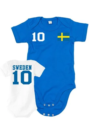 Blondie & Brownie Strampler Schweden Kinder Baby Sport Trikot Body Fussball Meister WM Europa EM - Verkäufer: Hubihu