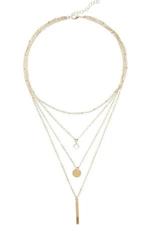 Lascana Kette mit Anhänger, Vierreihiges Kettenset mit Anhänger, Halskette, Halsschmuck