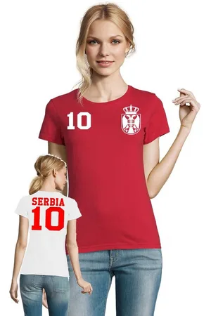 Blondie & Brownie T-Shirt Damen Serbien Serbia Sport Trikot Fußball Meister WM Europa EM - Verkäufer: Hubihu