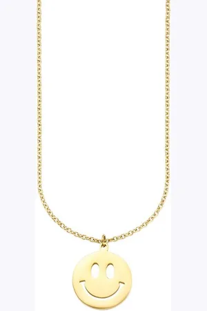 KangaROOS Kette mit Anhänger Schmuck Geschenk, Halskette Smiley Ankerkette