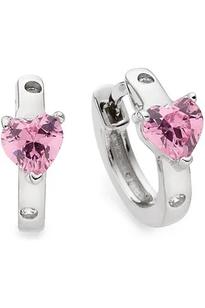 KangaROOS Paar Creolen Schmuck Geschenk Silber 925 Ohrschmuck Ohrringe Herz, mit Zirkonia (synth)
