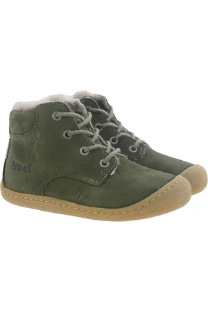 Koel Barfußschuhe Lauflernschuh Stiefel Bill Bio Leder Lammfell Oliv Schnürstiefelette - Verkäufer: Alex und Elis Kinderschuhe