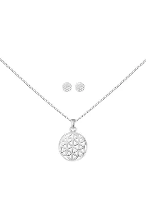 ALEXANDER YORK Schmuckset FLOWER OF LIFE LEBENSBLUME, 4-tlg. (Kette mit Anhänger, Ohrstecker), 925 Sterling Silber - Verkäufer: