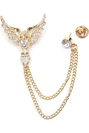 Firetti Brosche Schmuck Geschenk Ansteckschmuck Gliederkette Flügel glitzernd, mit Glasstein
