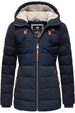Ragwear Winterjacke Quantic stylische Steppjacke mit Teddyfell-Kapuze