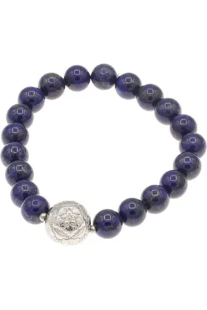 Bella Carina Perlenarmband Armband mit Lapislazuli Perlen und Silber Perle Blume, mit hochwertigem Lapislazuli und einer Perle aus 925 Silber - Verkäufer: