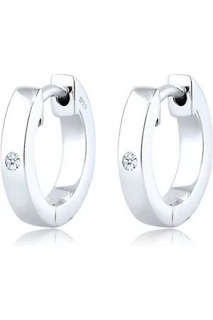 Elli DIAMONDS Paar Creolen Creole Basic Diamant (0.03 ct) 925 Sterling Silber - Verkäufer: JULIE & GRACE GmbH