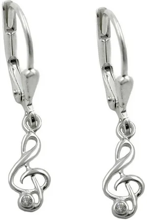 GALLAY Paar Ohrhänger Ohrhänger Ohrringe 25x5mm Notenschlüssel mit Zirkonia Silber 925 (1-tlg) - Verkäufer: Cats Collection
