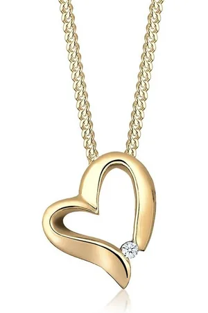 Elli DIAMONDS Kette mit Anhänger Herz Romantisch Diamant (0.015 ct) 925 Silber, Herz - Verkäufer: JULIE & GRACE GmbH