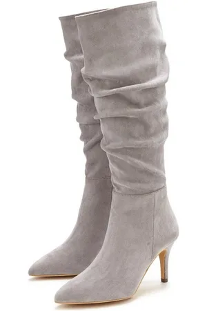 Lascana Reißverschlussstiefel mit modischer Raffung, Langschaft, High-Heel Stiefelette,Slouchy Boots