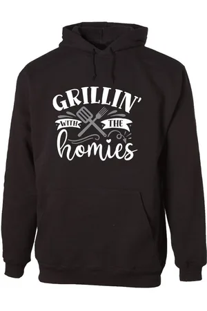 G-graphics Hoodie Grillin with the homies Unisex mit trendigem Frontprint mit Spruch - Verkäufer: