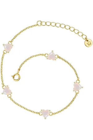 Glanzstücke Silberarmband gelbgold, Armband Sterling Silber gelbgold Mondstein (synth) - Verkäufer: Juvalia