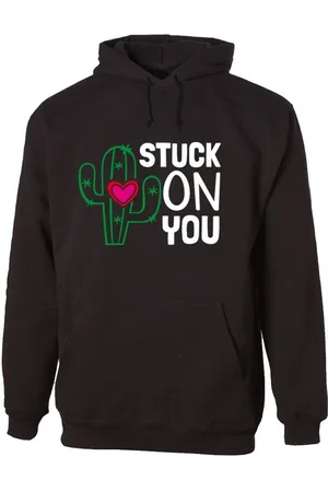 G-graphics Hoodie Stuck on you Unisex mit trendigem Frontprint mit Spruch zum Valentinstag - Verkäufer: