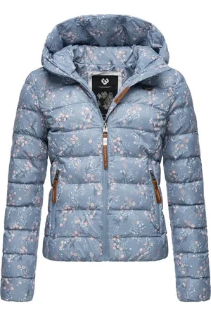 Ragwear Steppjacke Tiasa Geblümte Winterjacke mit Kapuze