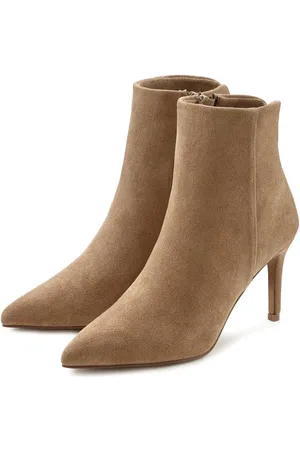 Lascana High-Heel-Stiefelette in spitzer Form & Pfennigabsatz, Reißverschluss Stiefel VEGAN