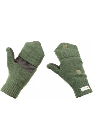 MFH Strickhandschuhe Strick-Handschuhe,ohne Finger, zugleich Fausthandschuh, oliv - XL umklappbare Fingerkappe mit Klettverschluss - Verkäufer: DaGecko