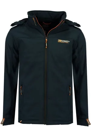 Geographical Norway Softshelljacke Freizeitjacke Sport Outdoor Wander Trekking Jacke in Unifarbe, mit Kapuze, mit abnehmbarer Kapuze, mit Stehkragen - Verkäufer: leyoley