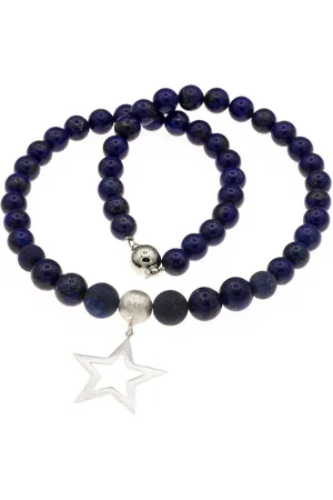 Bella Carina Perlenkette Kette mit Lapislazuli und Silber Anhänger Stern, mit einem Silber Anhänger Stern - Verkäufer: