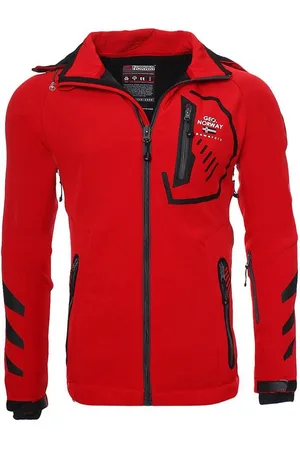 Geographical Norway Softshelljacke Freizeitjacke Sport Outdoor Wander Trekking Jacke in Unifarbe, mit Kapuze, mit abnehmbarer Kapuze, mit Stehkragen - Verkäufer: leyoley