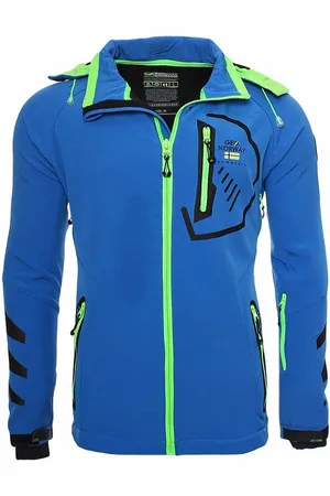 Geographical Norway Softshelljacke Freizeitjacke Sport Outdoor Wander Trekking Jacke in Unifarbe, mit Kapuze, mit abnehmbarer Kapuze, mit Stehkragen - Verkäufer: leyoley