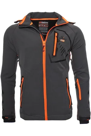 Geographical Norway Softshelljacke Freizeitjacke Sport Outdoor Wander Trekking Jacke in Unifarbe, mit Kapuze, mit abnehmbarer Kapuze, mit Stehkragen - Verkäufer: leyoley