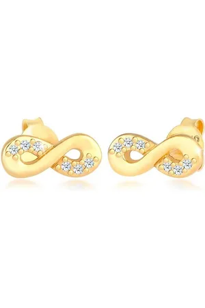 Elli DIAMONDS Paar Ohrstecker Infinity Diamant (0.06 ct) Liebe 585 Gelbgold
