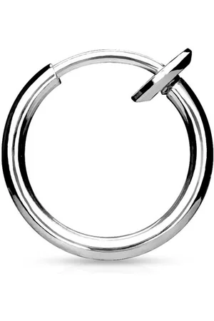 Bungsa Fake-Ear-Plug-Set Fake Piercing Ring mit Springverschluss Silber aus Edelstahl Unisex (1 Paar (2 Stück), 1-tlg), Ohrschmuck Ohrringe - Verkäufer: