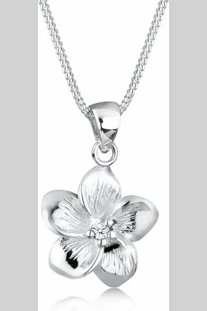 Elli DIAMONDS Kette mit Anhänger Frangipani Blüte Diamant (0.03 ct) 925 Silber, Frangipani Blüte - Verkäufer: JULIE & GRACE GmbH