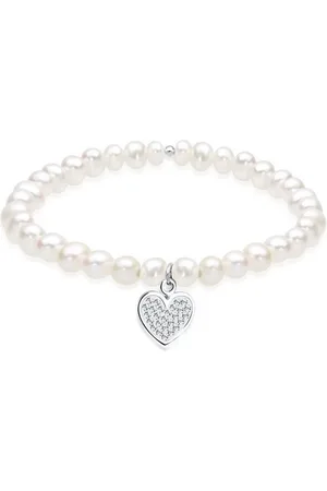 Elli Perlenarmband Süßwasserzuchtperlen Herz Kristalle 925 Sterling Silber, Herz - Verkäufer: JULIE & GRACE GmbH